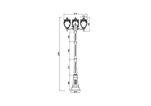 Садово-парковый светильник Maytoni Fleur O414FL-03GB