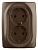 Розетка ЭРА 12 2x2P E Schuko со шторками 16A 250V 12-2108-13 Б0036449
