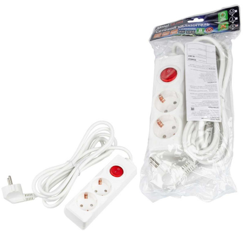Удлинитель Uniel Ultra 2гн х 3м с/з S-GCU2-3B White UL-00010010 Удлинитель Uniel Ultra 2гн х 3м с/з S-GCU2-3B White UL-00010010