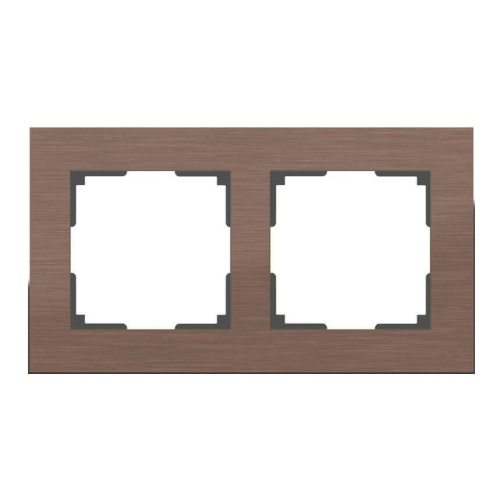 Рамка Werkel Aluminium на 2 поста алюминий коричневый WL11-Frame-02 4690389073694 Рамка Werkel Aluminium на 2 поста алюминий коричневый WL11-Frame-02 4690389073694
