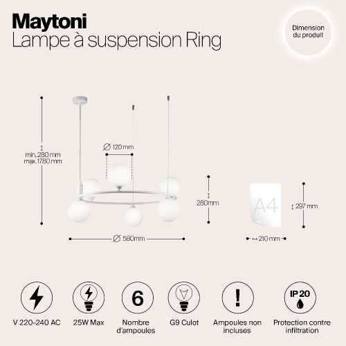 Подвесной светильник Maytoni MOD013PL-06W Подвесной светильник Maytoni MOD013PL-06W