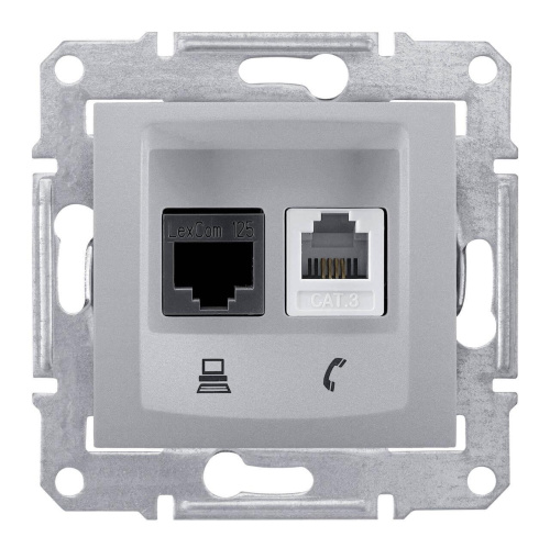 Розетка телефонная RJ-11 и Ethernet RJ-45 Schneider Electric Sedna UTP SDN5100160