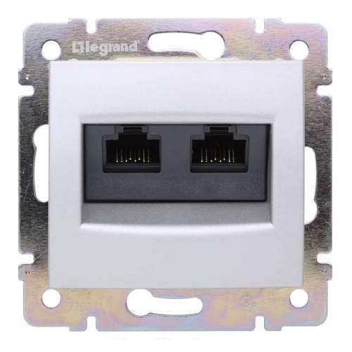 Розетка компьютерная 2хRJ45 Legrand Valena 6 кат FTP на винтах белая 774233 Розетка компьютерная 2хRJ45 Legrand Valena 6 кат FTP на винтах белая 774233