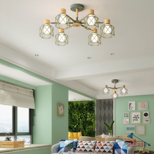 Потолочная Люстра Corf B3 Green 5 Lamps By Imperiumloft