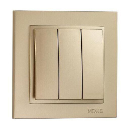 Выключатель Mono Electric Despina трехклавишный титан 102-222222-114 Выключатель Mono Electric Despina трехклавишный титан 102-222222-114