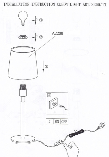 Настольная лампа Odeon Light Glen 2266/1T Настольная лампа Odeon Light Glen 2266/1T