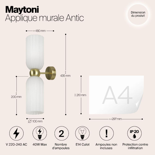 Настенный светильник (бра) Maytoni MOD302WL-02W Настенный светильник (бра) Maytoni MOD302WL-02W