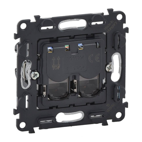Информационная розетка RJ45 двойная Legrand Valena Мех In Matic Life 6 кат UTP 753043 Информационная розетка RJ45 двойная Legrand Valena Мех In Matic Life 6 кат UTP 753043