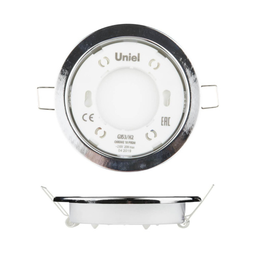Встраиваемый светильник Uniel GX53/H2 Chrome 10 Prom UL-00005052 Встраиваемый светильник Uniel GX53/H2 Chrome 10 Prom UL-00005052