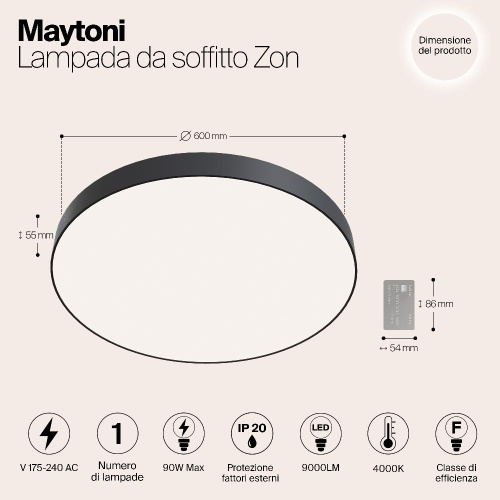 Потолочный светодиодный светильник Maytoni Zon C032CL-L96B4K Потолочный светодиодный светильник Maytoni Zon C032CL-L96B4K