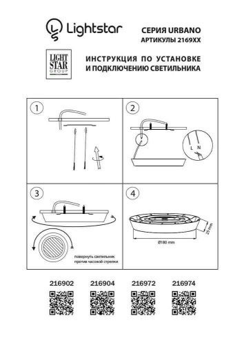 Потолочный светодиодный светильник Lightstar Urbano 216972