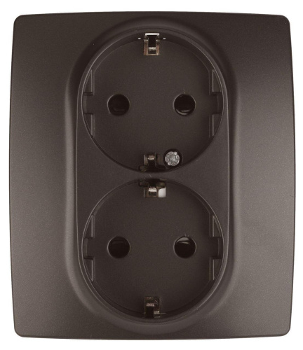 Розетка ЭРА 12 2x2P E Schuko со шторками 16A 250V 12-2104-13 Б0019332 Розетка ЭРА 12 2x2P E Schuko со шторками 16A 250V 12-2104-13 Б0019332