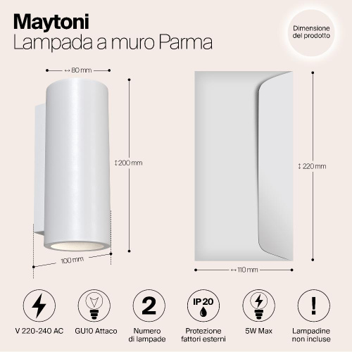 Бра Maytoni Parma C191-WL-02-W Бра Maytoni Parma C191-WL-02-W