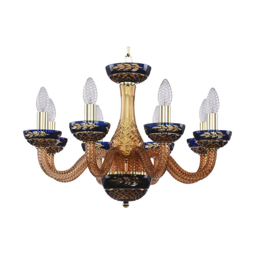 Подвесная люстра Bohemia Ivele 1308/8/195 G Am/Amber-Blue/H-1J Подвесная люстра Bohemia Ivele 1308/8/195 G Am/Amber-Blue/H-1J