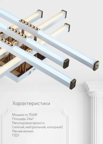 Потолочный светодиодный светильник Seven Fires Dzhanos WD7513/12C-WT-GD Потолочный светодиодный светильник Seven Fires Dzhanos WD7513/12C-WT-GD