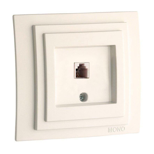 Розетка телефонная RJ11 Mono Electric Larissa 3 кат слоновая кость 103-010105-124 Розетка телефонная RJ11 Mono Electric Larissa 3 кат слоновая кость 103-010105-124