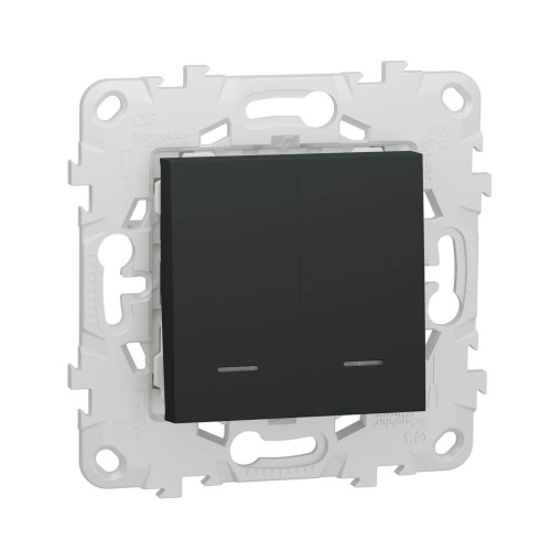 Выключатель двухклавишный Schneider Electric Unica New NU521154N Выключатель двухклавишный Schneider Electric Unica New NU521154N