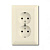 Розетка двойная ABB Basic55 Schuko с/з 16A 250V со шторками безвинтовой зажим слоновая кость 2CKA002021A0379
