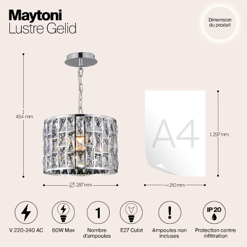 Подвесной светильник Maytoni Gelid MOD184-PL-01-CH Подвесной светильник Maytoni Gelid MOD184-PL-01-CH