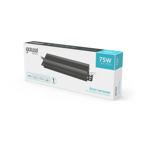 Блок питания Gauss 75W 12V IP67 BT523 Блок питания Gauss 75W 12V IP67 BT523