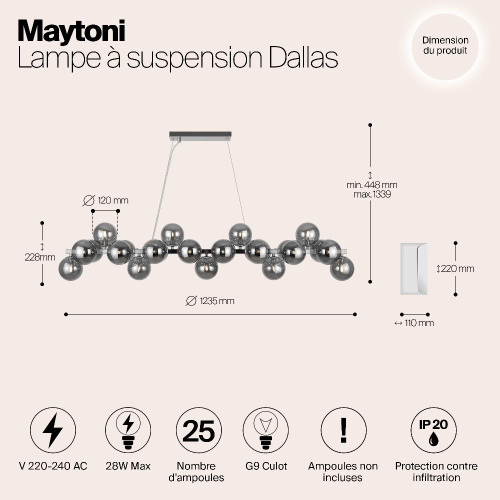 Подвесная люстра Maytoni Dallas MOD547PL-25CH Подвесная люстра Maytoni Dallas MOD547PL-25CH