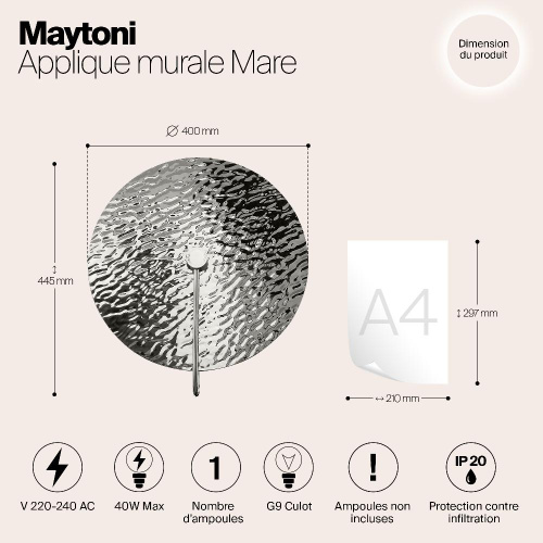 Настенный светильник Maytoni Mare MOD305WL-01CH Настенный светильник Maytoni Mare MOD305WL-01CH