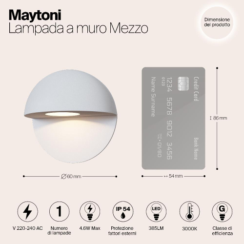 Уличный настенный светодиодный светильник Maytoni Mezzo O033WL-L3W3K