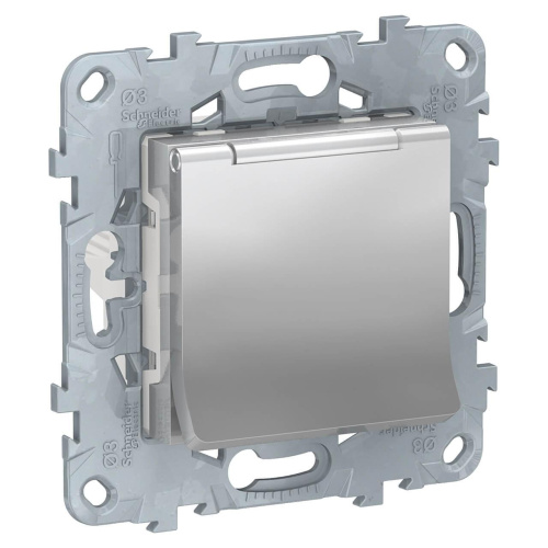 Розетка Schneider Electric Unica New с/з со шторками, с крышкой 16A 250V NU503730TA Розетка Schneider Electric Unica New с/з со шторками, с крышкой 16A 250V NU503730TA