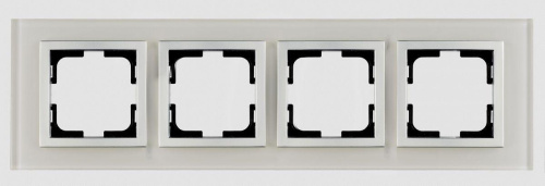 Рамка 4-постовая Mono Electric Style Glass белое стекло 107-710000-163 Рамка 4-постовая Mono Electric Style Glass белое стекло 107-710000-163