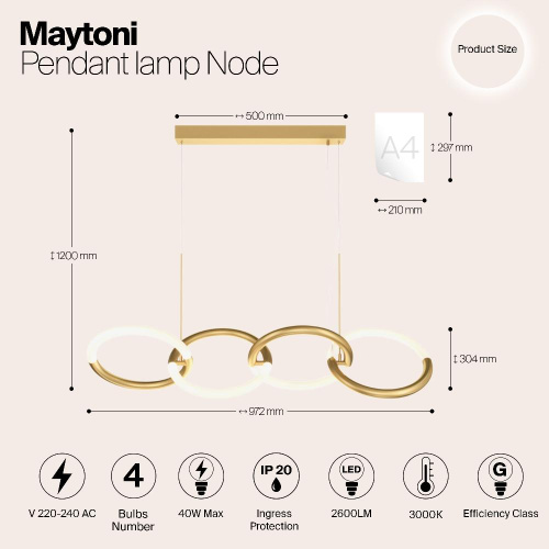 Подвесной светильник Maytoni MOD165PL-L40G3K Подвесной светильник Maytoni MOD165PL-L40G3K