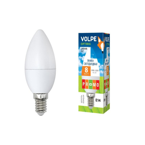 Лампа светодиодная E14 8W 6500K матовая LED-C37-8W/DW/E14/FR/O UL-00001771