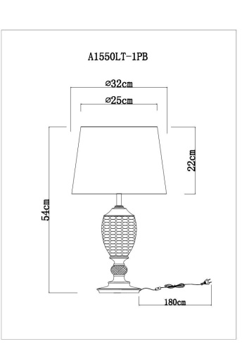 Настольная лампа Arte Lamp Radison A1550LT-1PB Настольная лампа Arte Lamp Radison A1550LT-1PB
