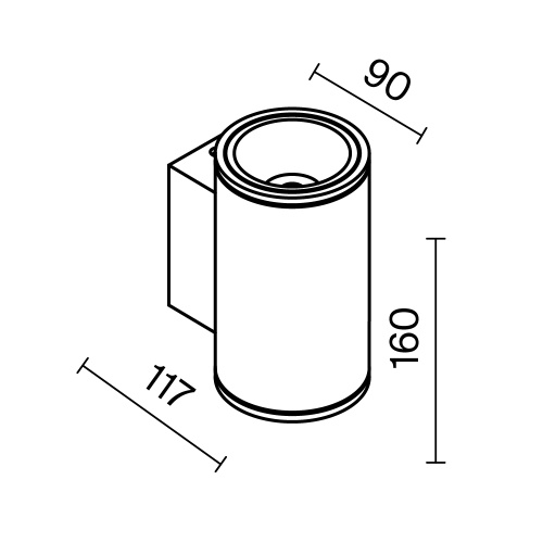 Настенный светильник (бра) Outdoor O303WL-L10GF3K