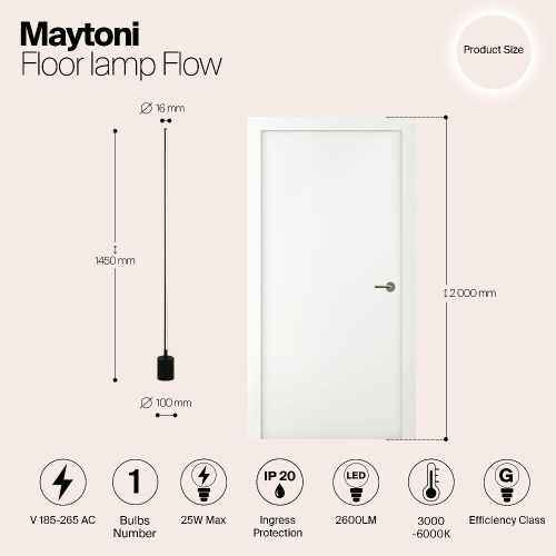 Напольный светильник (торшер) Maytoni MOD147FL-L20BK1 Напольный светильник (торшер) Maytoni MOD147FL-L20BK1