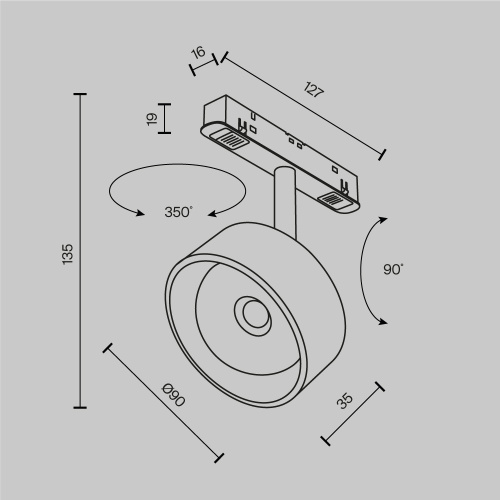 Трековый светильник Technical TR217-4-15WTW-DD-B Трековый светильник Technical TR217-4-15WTW-DD-B