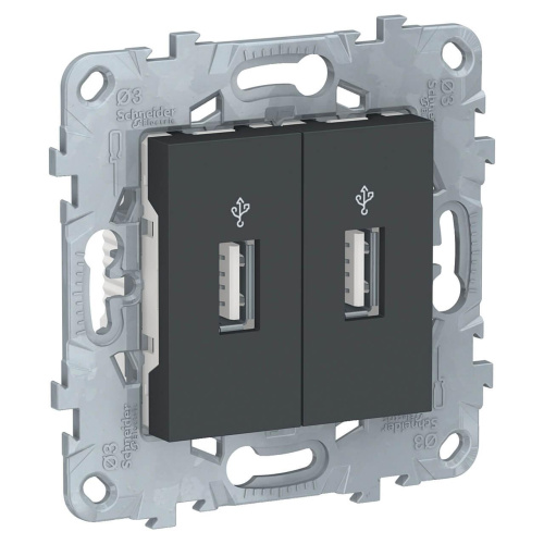 Розетка компьютерная USBx2 Schneider Electric Unica New NU542754 Розетка компьютерная USBx2 Schneider Electric Unica New NU542754