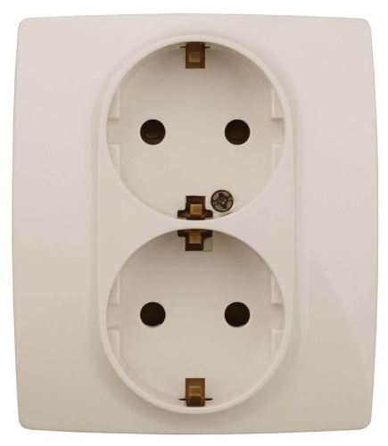 Розетка ЭРА 12 2x2P E Schuko со шторками 16A 250V 12-2104-02 Б0014700 Розетка ЭРА 12 2x2P E Schuko со шторками 16A 250V 12-2104-02 Б0014700