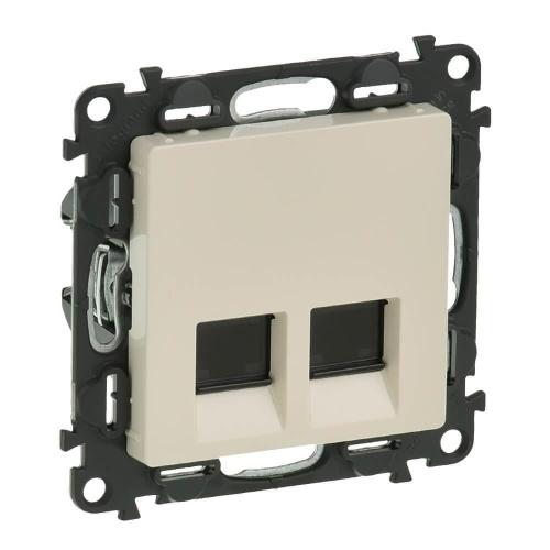 Информационная розетка RJ45 двойная Legrand Valena Life 6 кат UTP слоновая кость 753543 Информационная розетка RJ45 двойная Legrand Valena Life 6 кат UTP слоновая кость 753543