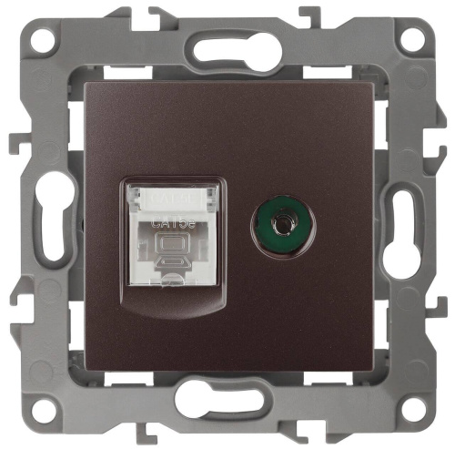 Розетка комбинированная RJ45+TV ЭРА 12 12-3110-13 Б0027448 Розетка комбинированная RJ45+TV ЭРА 12 12-3110-13 Б0027448