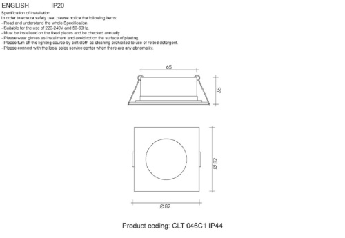 Встраиваемый светильник Crystal Lux CLT 046C1 WH IP44 Встраиваемый светильник Crystal Lux CLT 046C1 WH IP44
