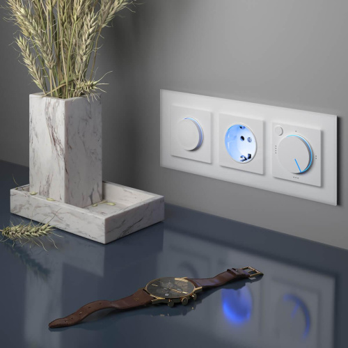 Диммер с подсветкой Werkel WL01-DM600-LED белый 4690389129711 Диммер с подсветкой Werkel WL01-DM600-LED белый 4690389129711