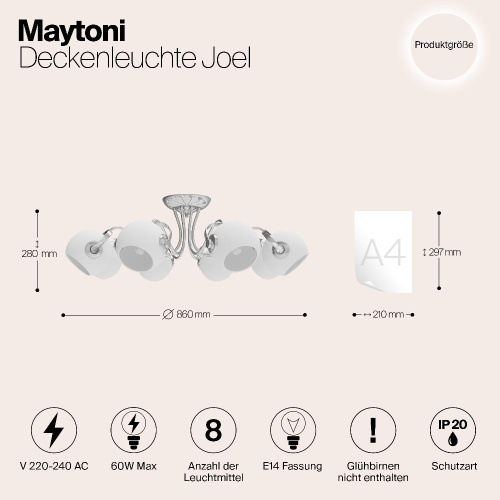 Потолочная люстра Maytoni Joel MOD833-08-N Потолочная люстра Maytoni Joel MOD833-08-N
