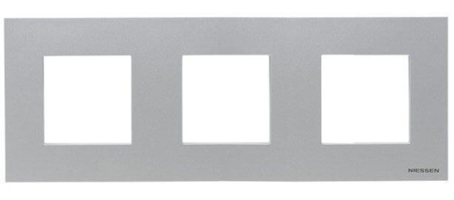 Рамка 3-постовая ABB Zenit серебро 2CLA227300N1301 Рамка 3-постовая ABB Zenit серебро 2CLA227300N1301