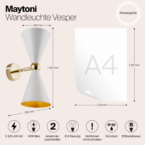 Бра Maytoni Vesper MOD108WL-02WG Бра Maytoni Vesper MOD108WL-02WG