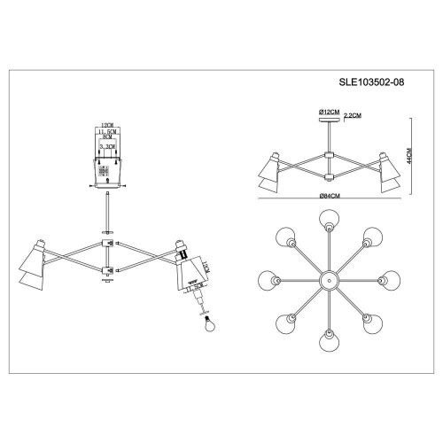 Потолочная люстра Evoluce Biane SLE103502-08 Потолочная люстра Evoluce Biane SLE103502-08