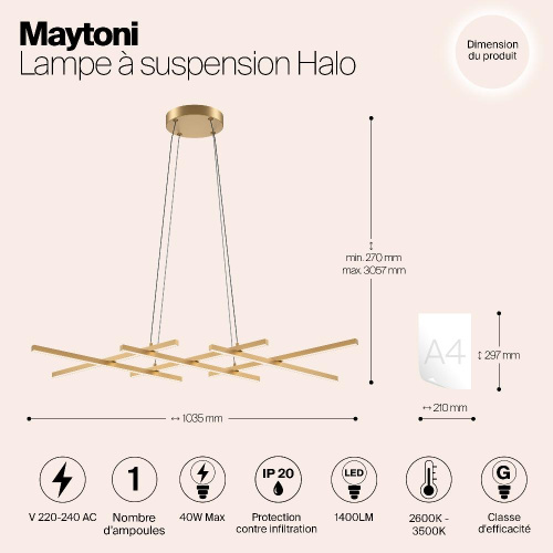 Подвесной светильник Maytoni MOD244PL-L50BSK Подвесной светильник Maytoni MOD244PL-L50BSK