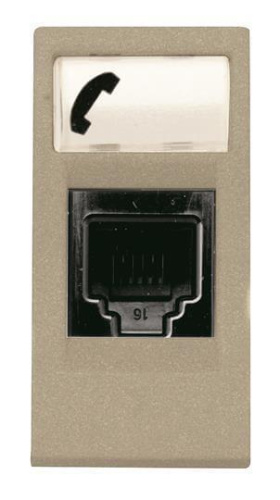 Розетка RJ12 ABB Zenit 3 кат шампань 2CLA211760N1901 Розетка RJ12 ABB Zenit 3 кат шампань 2CLA211760N1901