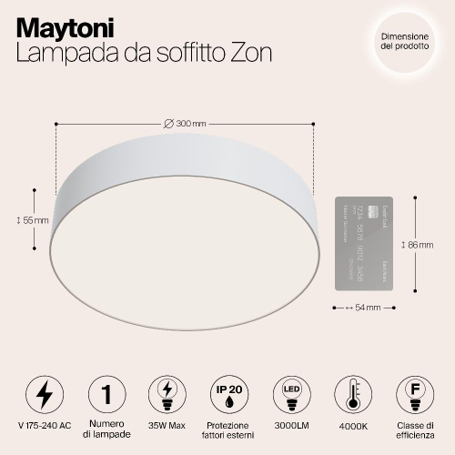 Потолочный светодиодный светильник Maytoni Zon C032CL-L43W4K Потолочный светодиодный светильник Maytoni Zon C032CL-L43W4K
