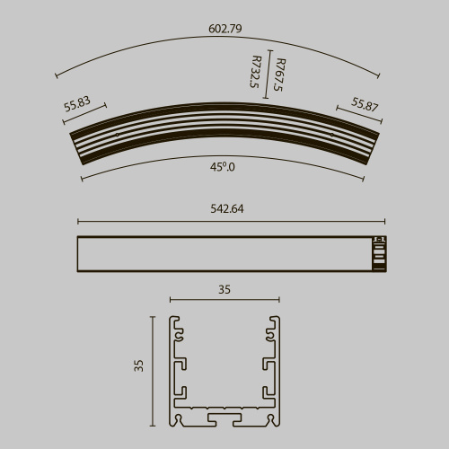 Комплектующие к светодиодной ленте Led Strip ALM-3535R-B-D-45°-1.5M