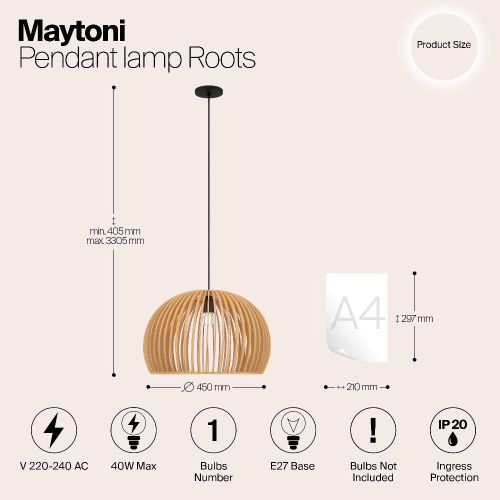 Подвесной светильник Maytoni MOD195PL-01W1 Подвесной светильник Maytoni MOD195PL-01W1